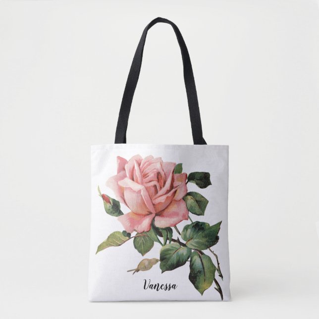 Vintage Rose mit Namen (Vorderseite)