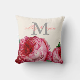 VINTAGE ROSE MONOGRAMM PILLOW KISSEN