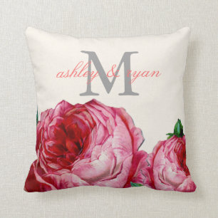 VINTAGE ROSE MONOGRAMM PILLOW KISSEN