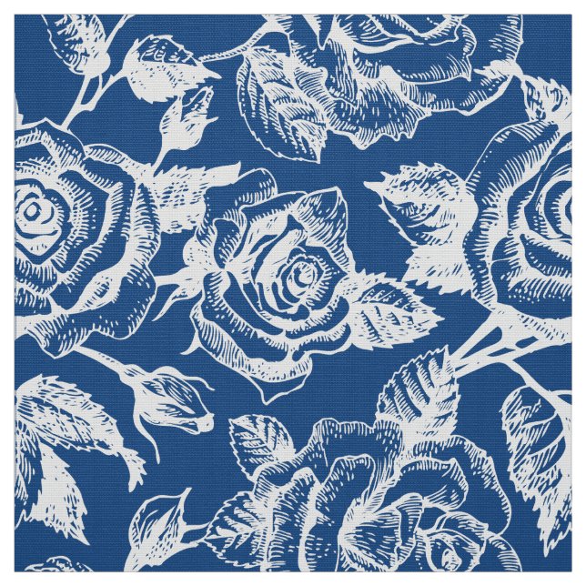 Vintage Rose Muster Custom Blue Background Stoff (Muster)