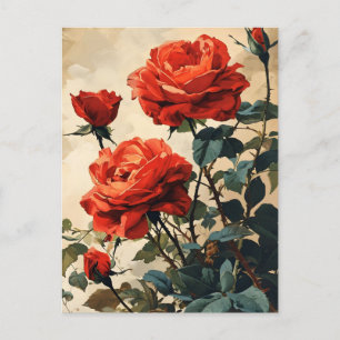 Vintage Rose Nah-up: Zeitlose Eleganz Postkarte