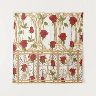 Vintage Rose - nahtloses Muster, Kunstgeschichte Wandteppich