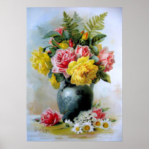 Vintage Rose noch Leben floral, Paul De Longpre Poster