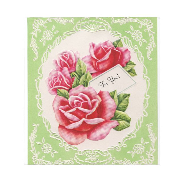 Vintage Rose Notizblock (Vorderseite)