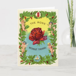 Vintage Rose ohne Thorns Cherubs Karte