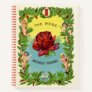 Vintage Rose ohne Thorns Cherubs Notizbuch