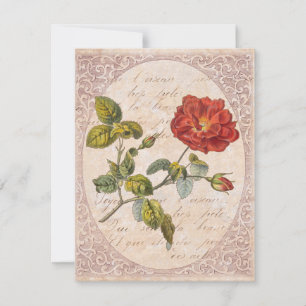 Vintage Rose Party Botanischer Geburtstagsgarten Einladung