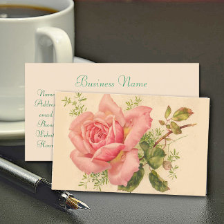 Vintage Rose Pink Feminine Visitenkarte
