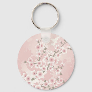 Vintage Rosé Pink Kirschblüte Schlüsselanhänger