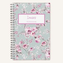 Vintage Rose Pink Personalized Journal Notebook Notizbuch
