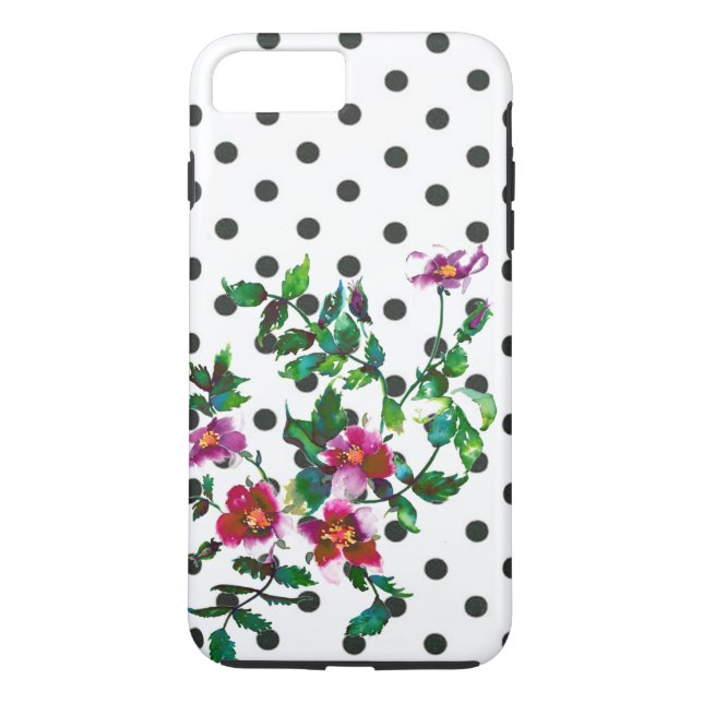 Vintage Rose - Polka-Punkte Case-Mate iPhone Hülle (Rückseite)