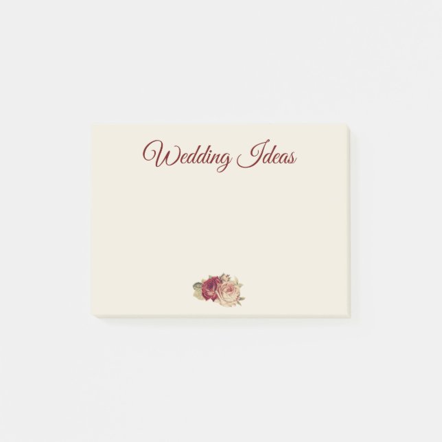 Vintage Rose Post-it Klebezettel (Vorderseite)