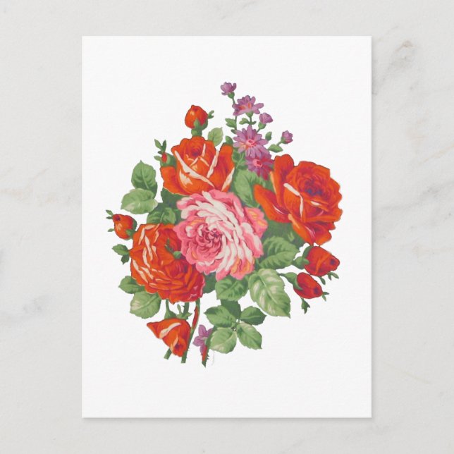 Vintage Rose Postkarte (Vorderseite)
