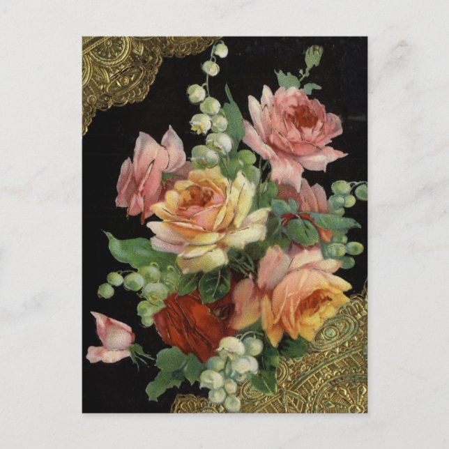 Vintage Rose Postkarte (Vorderseite)