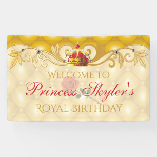 Vintage-Rose, Prinzessinnen-Geburtstagsbanner Banner