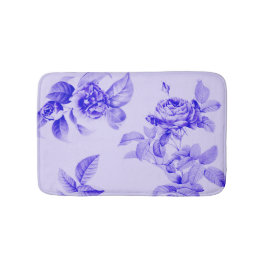 Vintage Rose Romantische Blume Lavendel Blue Badematte