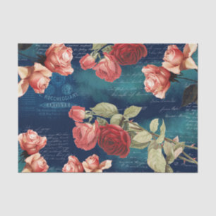 Vintage Rose Romantisches dunkles Gewebe Seidenpapier