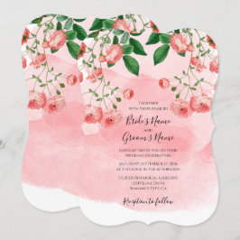 Vintage Rose Rosa Blumenrosa Botanische Hochzeit E Einladung