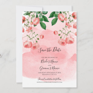 Vintage Rose Rosa Botanische Hochzeit Save The Date