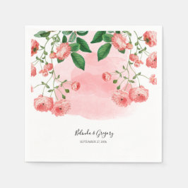 Vintage Rose Rosa Botanische Hochzeit Serviette