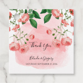 Vintage Rose Rosa Botanisches Hochzeitsgeschenk Geschenkanhänger