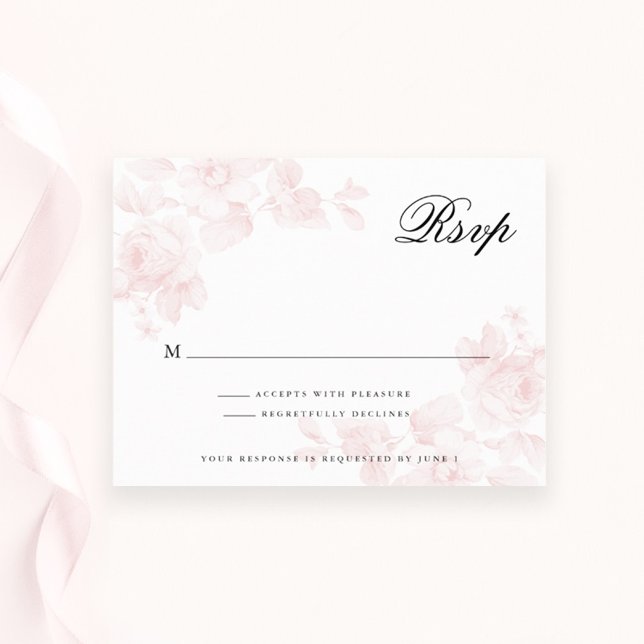 Vintage Rose Rosa Hochzeit RSVP Karte (Von Creator hochgeladen)