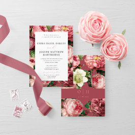 Vintage Rose Rosa Rosa Klassik Hochzeit Einladung