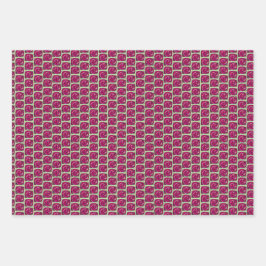 Vintage Rose Rosa und grüne Blumenmuster Wrappi Geschenkpapier Set