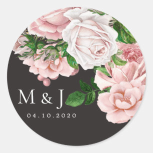 Vintage-Rosé-Rosen elegante Hochzeit Aufkleber