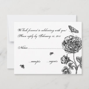 Vintage Rose RSVP Karte