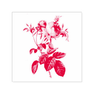 VINTAGE ROSE RUBBER BRIEFMARKE PERMASTEMPEL