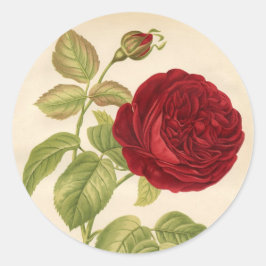 Vintage Rose Runder Aufkleber