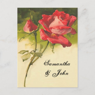 Vintage Rose Save the Date Ankündigungspostkarte
