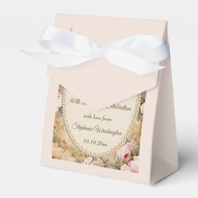 Vintage Rose Schmetterling, Musiknoten Danke Geschenkschachtel (Vorderseite)