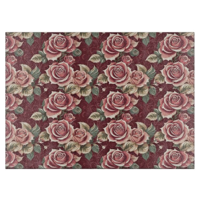 Vintage Rose Schneidebrett (Vorderseite)