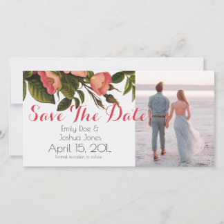 Vintage Rose Schöne rosa botanische Save The Date