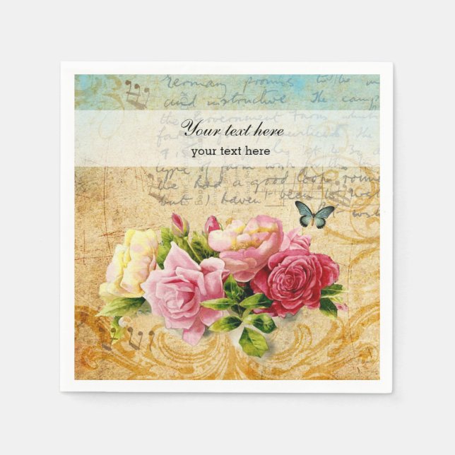 Vintage Rose Serviette (Vorderseite)