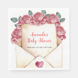 Vintage Rose Sweetheart Letter Kinderdusche Serviette