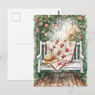 Vintage Rose Swing mit Quilcharme Postkarte