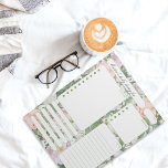 Vintage Rose Tagesplannotizen und Aufgabenliste Notizblock<br><div class="desc">Vintage Retro rosa Rosen Tagesplaner Hinweise und zu tun Liste</div>