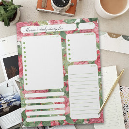 Vintage Rose Tagesplannotizen und Aufgabenliste Notizblock