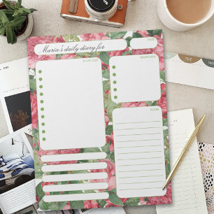 Vintage Rose Tagesplannotizen und Aufgabenliste Notizblock
