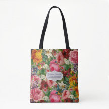 Vintage Rose TASCHE Personalisiert EDIT TEXT