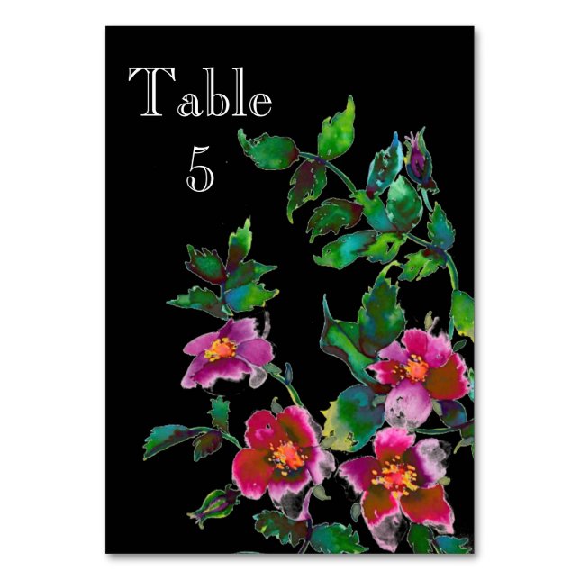 Vintage Rose Tischnummer (Vorderseite)