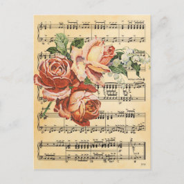 Vintage Rose Trio & Music Postkarte