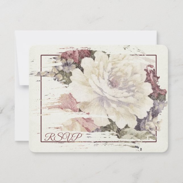 Vintage Rose UAWG RSVP Karte (Vorderseite)