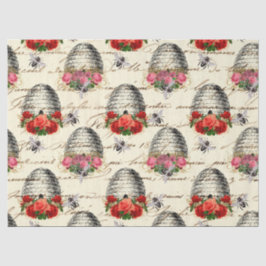 Vintage Rose und Bienenentzug Seidenpapier