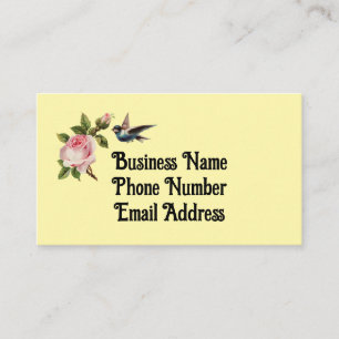 Vintage Rose und Bird-Business-Card Visitenkarte
