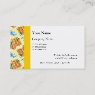 Vintage Rose und Blumenkarten Visitenkarte