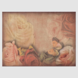 Vintage Rose und Butterfly-Shabby Chic Seidenpapier